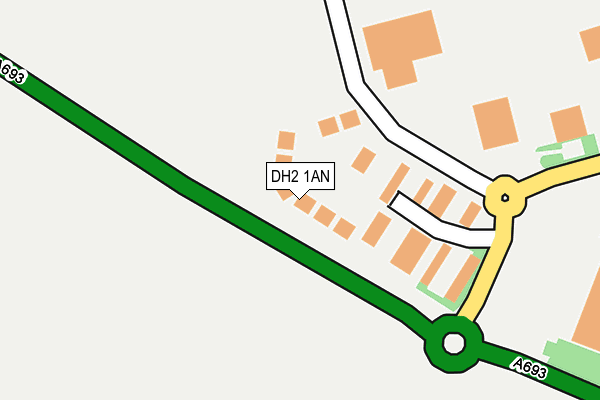 DH2 1AN map - OS OpenMap – Local (Ordnance Survey)