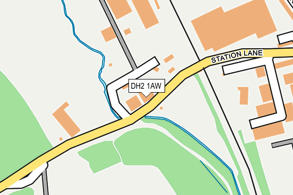 DH2 1AW map - OS OpenMap – Local (Ordnance Survey)