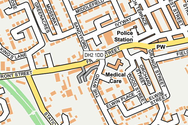 DH2 1DD map - OS OpenMap – Local (Ordnance Survey)