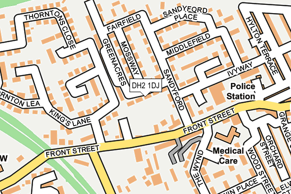 DH2 1DJ map - OS OpenMap – Local (Ordnance Survey)
