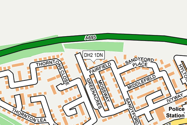 DH2 1DN map - OS OpenMap – Local (Ordnance Survey)