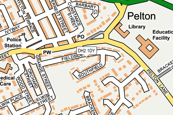 DH2 1DY map - OS OpenMap – Local (Ordnance Survey)