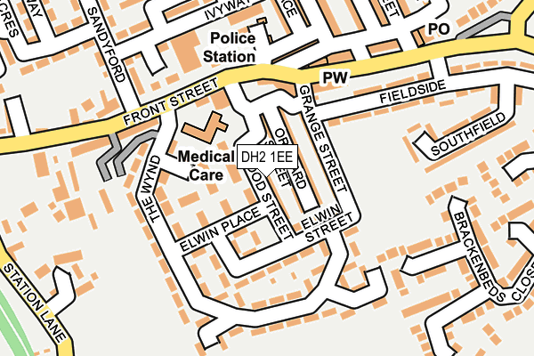 DH2 1EE map - OS OpenMap – Local (Ordnance Survey)