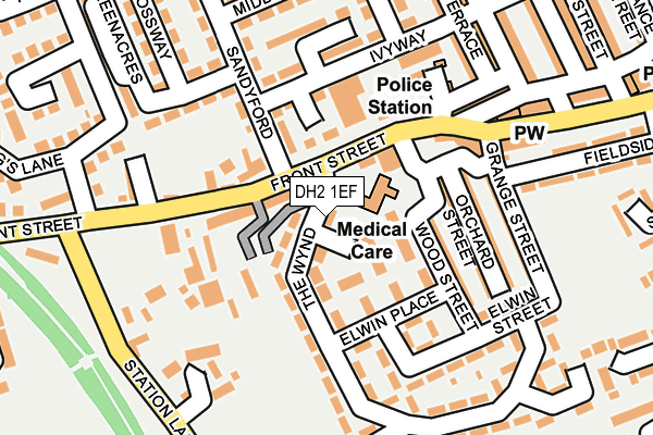 DH2 1EF map - OS OpenMap – Local (Ordnance Survey)