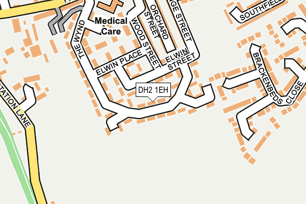 DH2 1EH map - OS OpenMap – Local (Ordnance Survey)