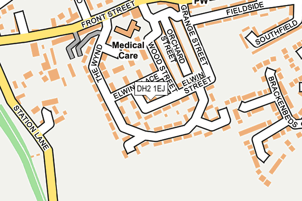 DH2 1EJ map - OS OpenMap – Local (Ordnance Survey)