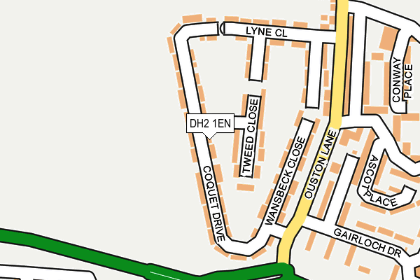 DH2 1EN map - OS OpenMap – Local (Ordnance Survey)