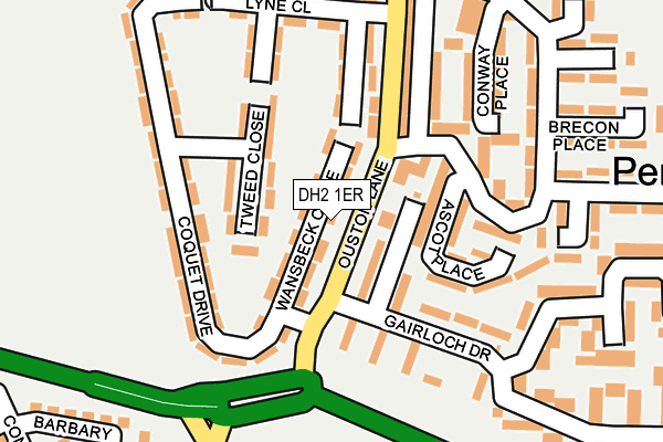 DH2 1ER map - OS OpenMap – Local (Ordnance Survey)