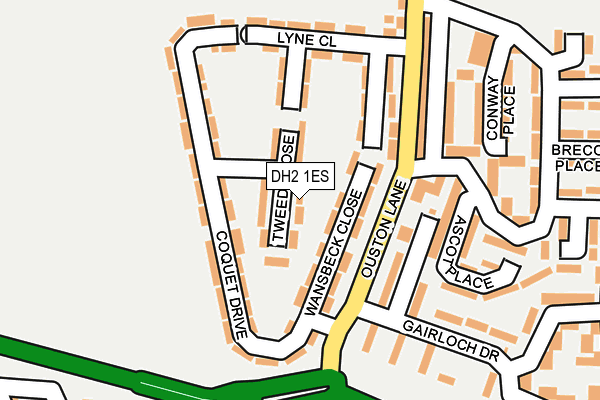 DH2 1ES map - OS OpenMap – Local (Ordnance Survey)