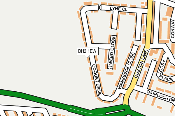 DH2 1EW map - OS OpenMap – Local (Ordnance Survey)