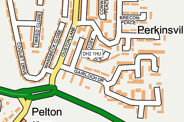 DH2 1HU map - OS OpenMap – Local (Ordnance Survey)