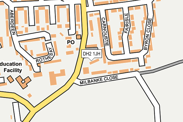 DH2 1JH map - OS OpenMap – Local (Ordnance Survey)