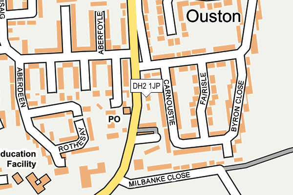 DH2 1JP map - OS OpenMap – Local (Ordnance Survey)