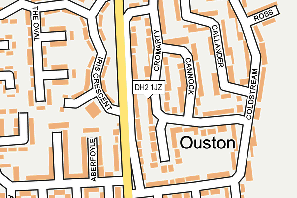 DH2 1JZ map - OS OpenMap – Local (Ordnance Survey)