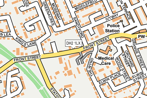 DH2 1LX map - OS OpenMap – Local (Ordnance Survey)