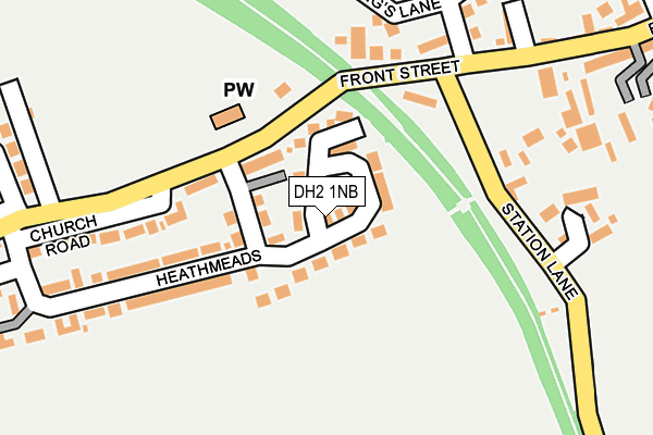 DH2 1NB map - OS OpenMap – Local (Ordnance Survey)