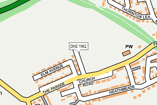 DH2 1NQ map - OS OpenMap – Local (Ordnance Survey)