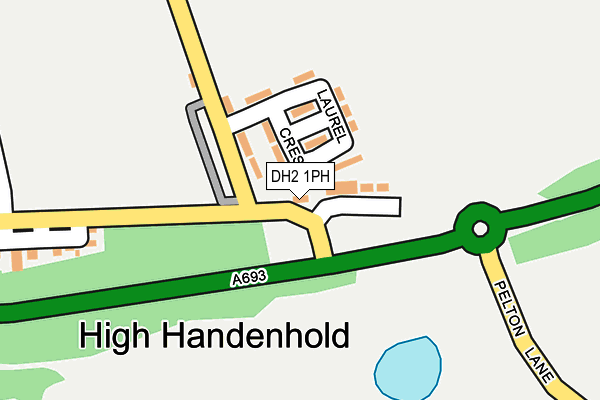 DH2 1PH map - OS OpenMap – Local (Ordnance Survey)