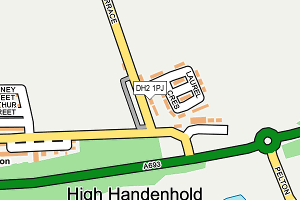 DH2 1PJ map - OS OpenMap – Local (Ordnance Survey)