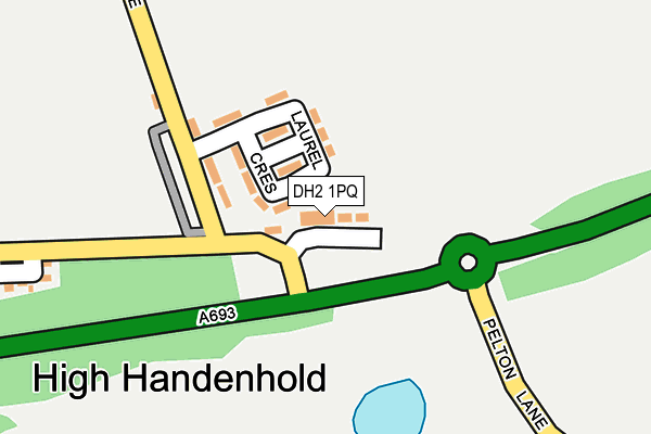 DH2 1PQ map - OS OpenMap – Local (Ordnance Survey)