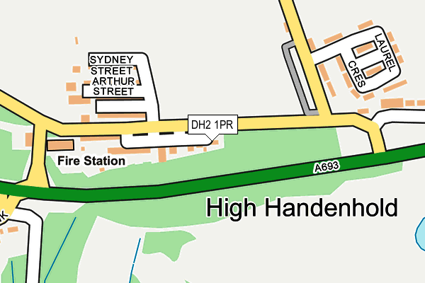 DH2 1PR map - OS OpenMap – Local (Ordnance Survey)