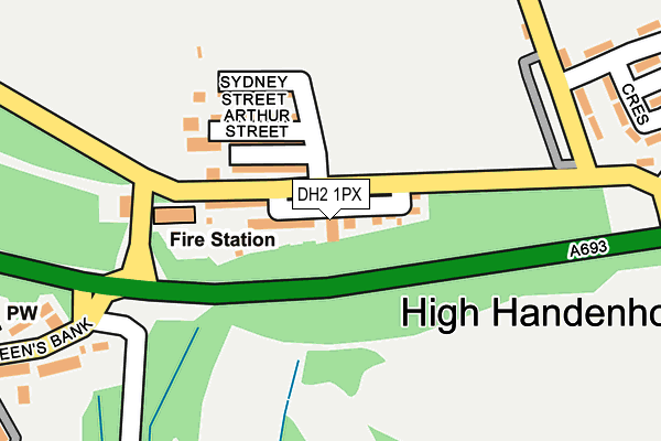 DH2 1PX map - OS OpenMap – Local (Ordnance Survey)