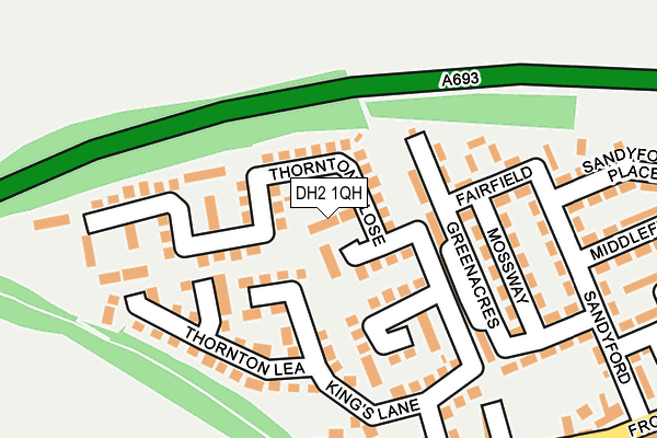 DH2 1QH map - OS OpenMap – Local (Ordnance Survey)
