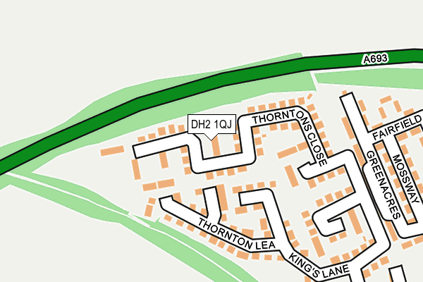 DH2 1QJ map - OS OpenMap – Local (Ordnance Survey)