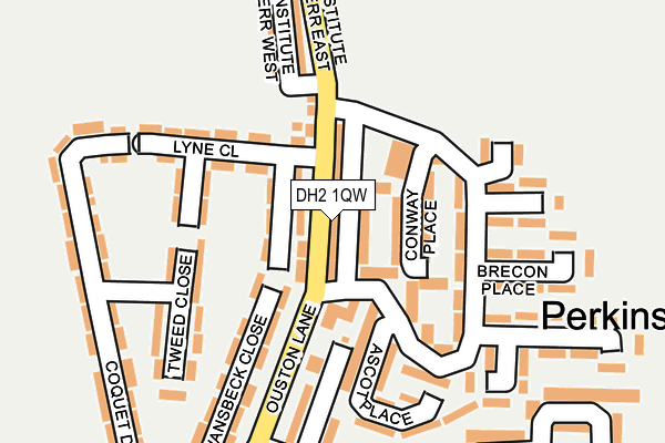DH2 1QW map - OS OpenMap – Local (Ordnance Survey)