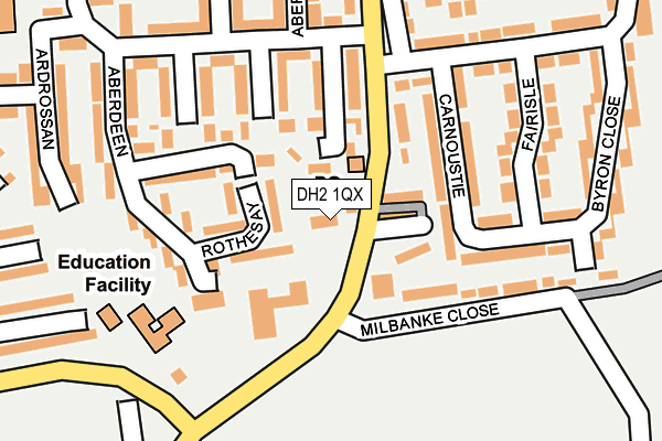 DH2 1QX map - OS OpenMap – Local (Ordnance Survey)