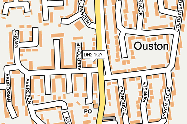 DH2 1QY map - OS OpenMap – Local (Ordnance Survey)