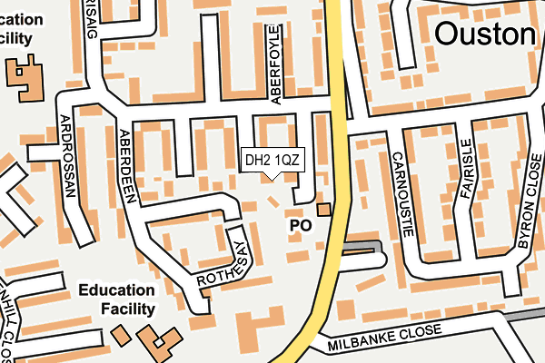 DH2 1QZ map - OS OpenMap – Local (Ordnance Survey)