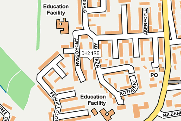 DH2 1RE map - OS OpenMap – Local (Ordnance Survey)