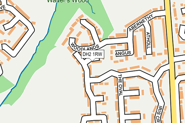 DH2 1RW map - OS OpenMap – Local (Ordnance Survey)