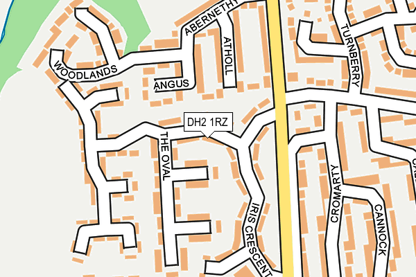 DH2 1RZ map - OS OpenMap – Local (Ordnance Survey)