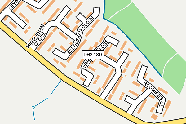 DH2 1SD map - OS OpenMap – Local (Ordnance Survey)