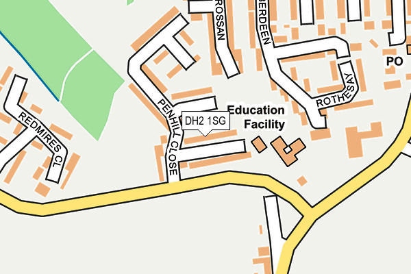 DH2 1SG map - OS OpenMap – Local (Ordnance Survey)