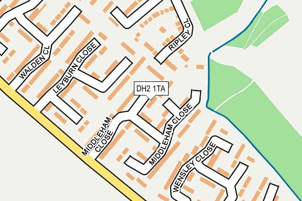 DH2 1TA map - OS OpenMap – Local (Ordnance Survey)