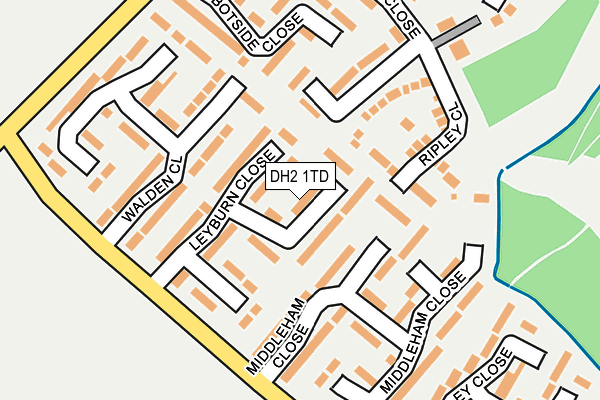 DH2 1TD map - OS OpenMap – Local (Ordnance Survey)