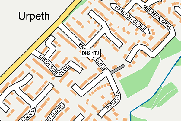 DH2 1TJ map - OS OpenMap – Local (Ordnance Survey)
