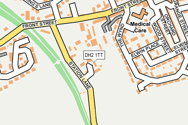 DH2 1TT map - OS OpenMap – Local (Ordnance Survey)