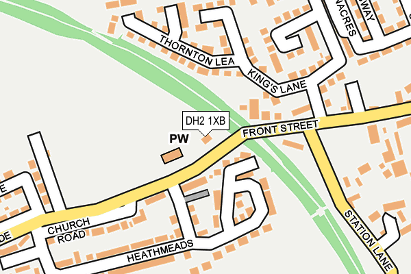 DH2 1XB map - OS OpenMap – Local (Ordnance Survey)