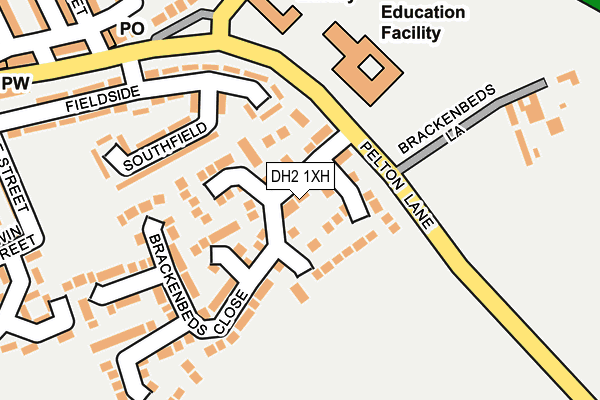 DH2 1XH map - OS OpenMap – Local (Ordnance Survey)