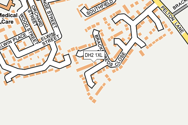 DH2 1XL map - OS OpenMap – Local (Ordnance Survey)