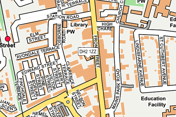 DH2 1ZZ map - OS OpenMap – Local (Ordnance Survey)