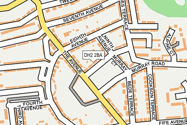 DH2 2BA map - OS OpenMap – Local (Ordnance Survey)