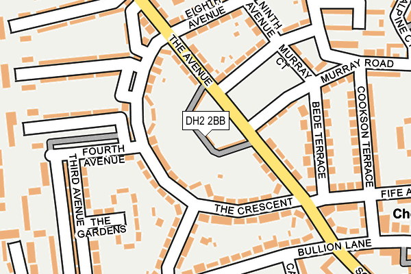 DH2 2BB map - OS OpenMap – Local (Ordnance Survey)