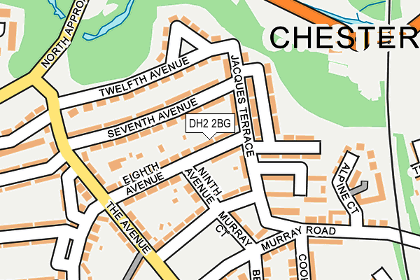 DH2 2BG map - OS OpenMap – Local (Ordnance Survey)