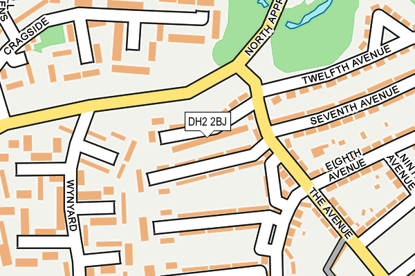 DH2 2BJ map - OS OpenMap – Local (Ordnance Survey)