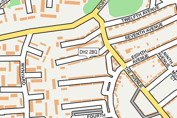 DH2 2BQ map - OS OpenMap – Local (Ordnance Survey)